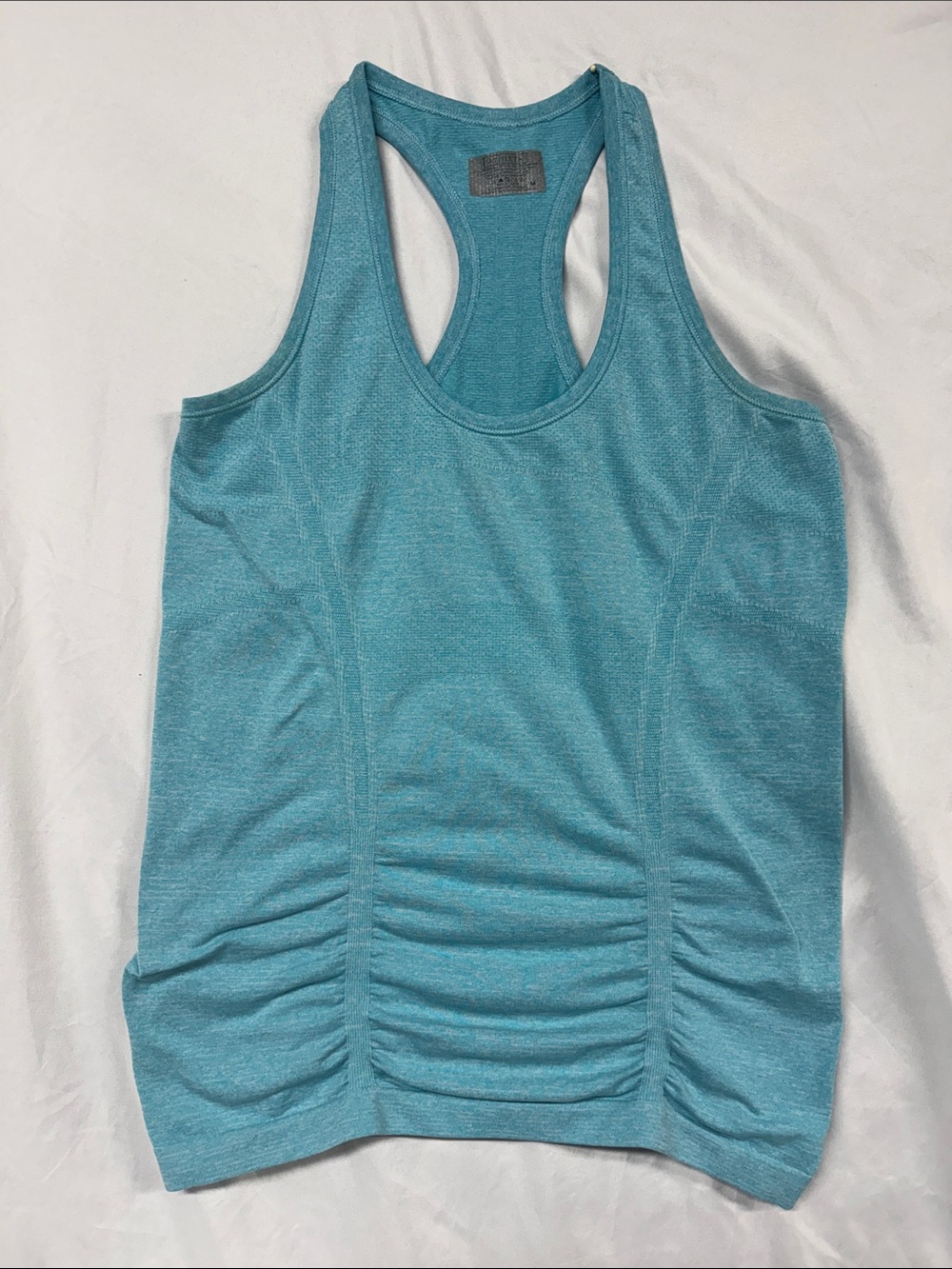 Athleta Teal Racerback Tank with Front Ruching